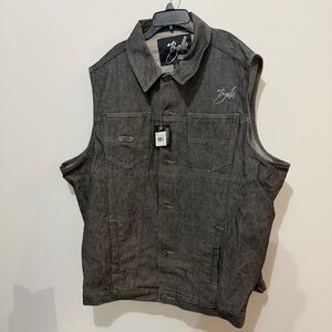 NEW Balla Men's Charcoal Denim Vest XXL